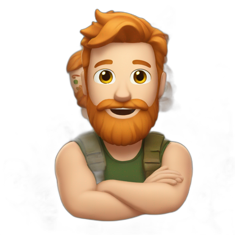 a ginger man with beard playing fortnite emoji