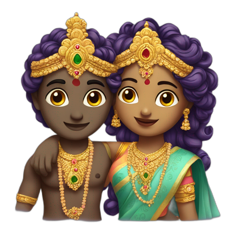 Cute Radha Krishna  emoji