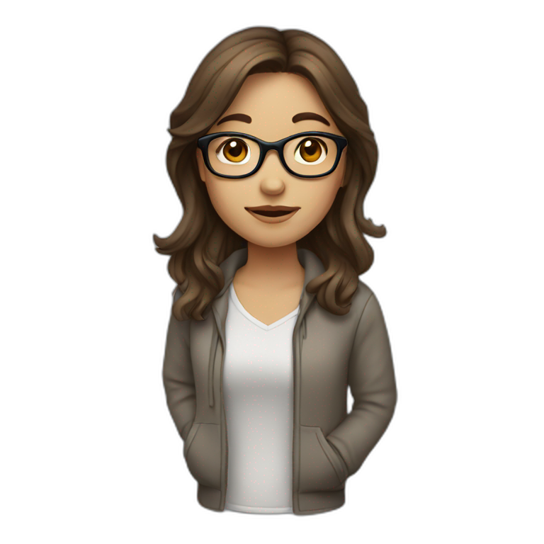 girl with brown hair and glasses  emoji