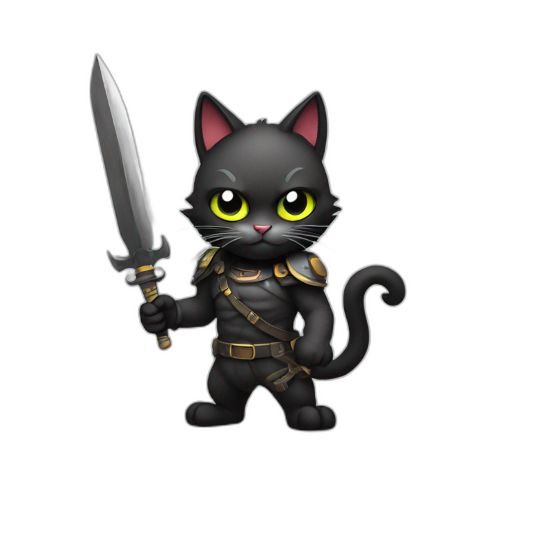 Evil cat with weapon emoji