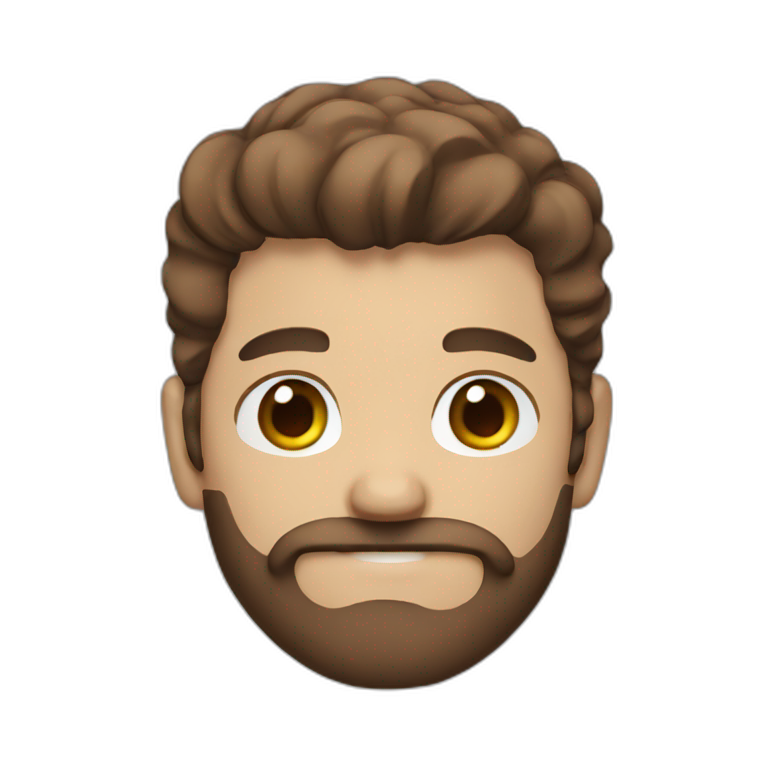 man with mustache and beard blue eyes and brown hair emoji