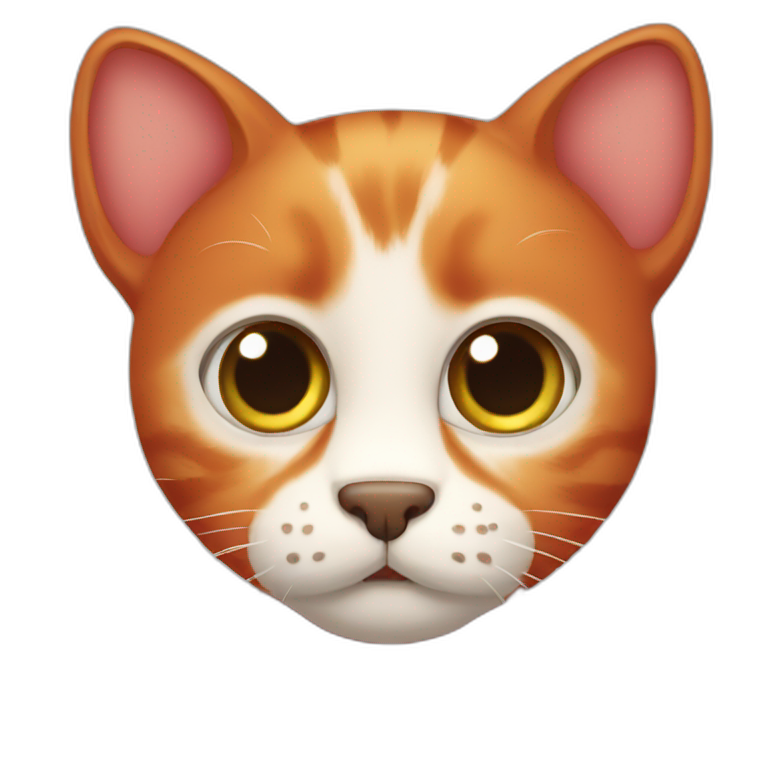 red cat with big eyes emoji