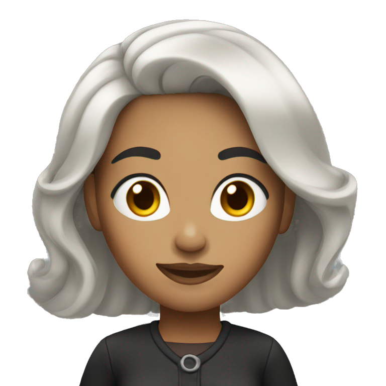 woman black hair emoji
