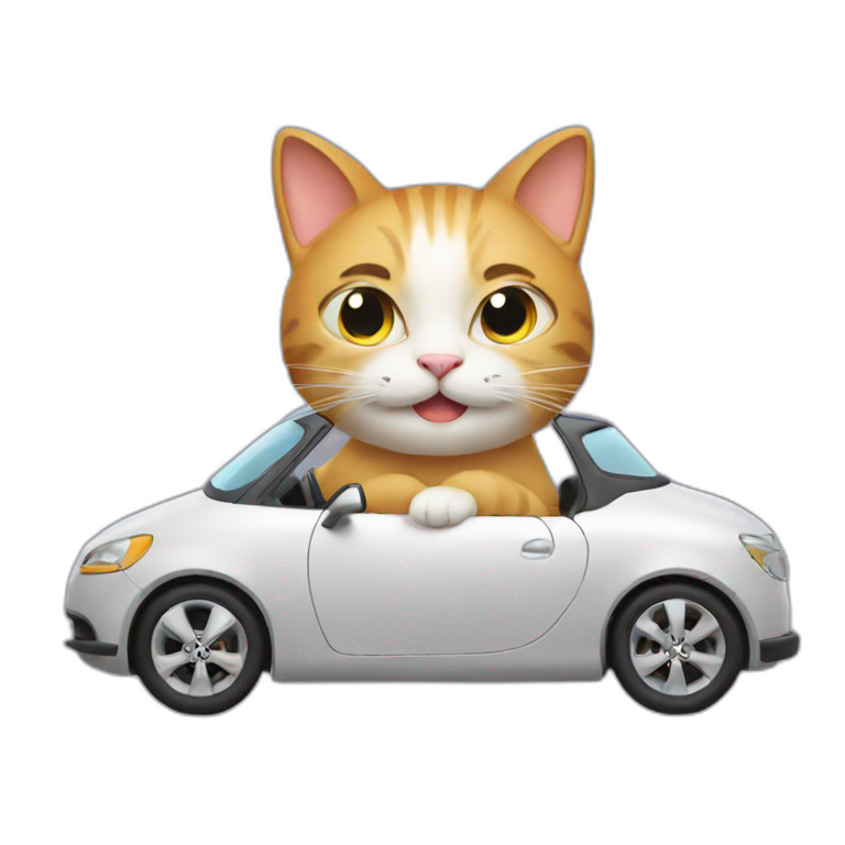 Cat Drive a car emoji