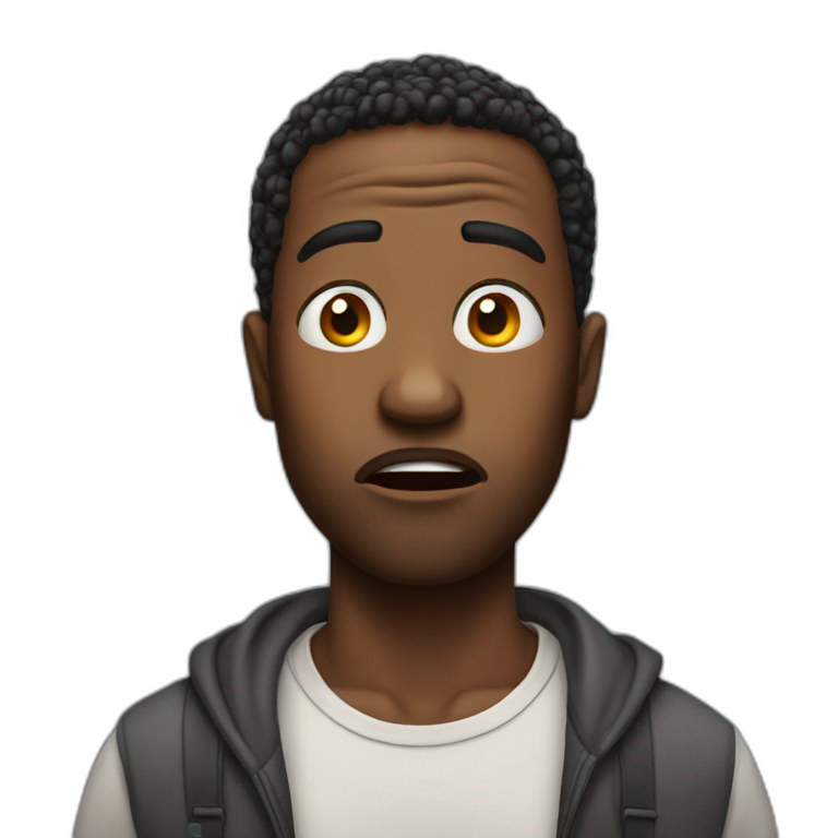 Black man shocked emoji
