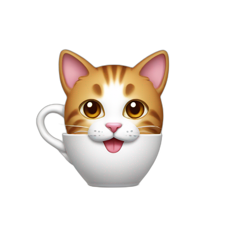 Cat coffee emoji