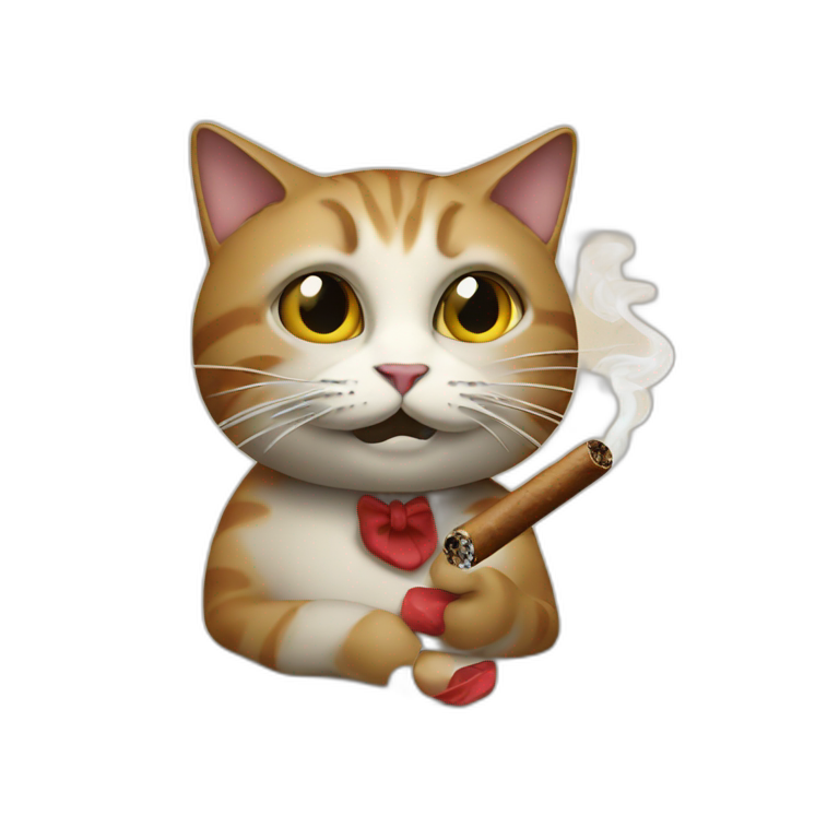 cat smoking a cigar emoji