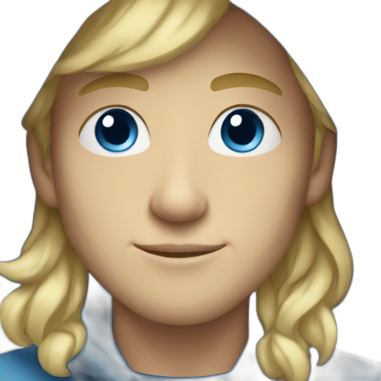 blonde male blue eyes blue hoodie emoji
