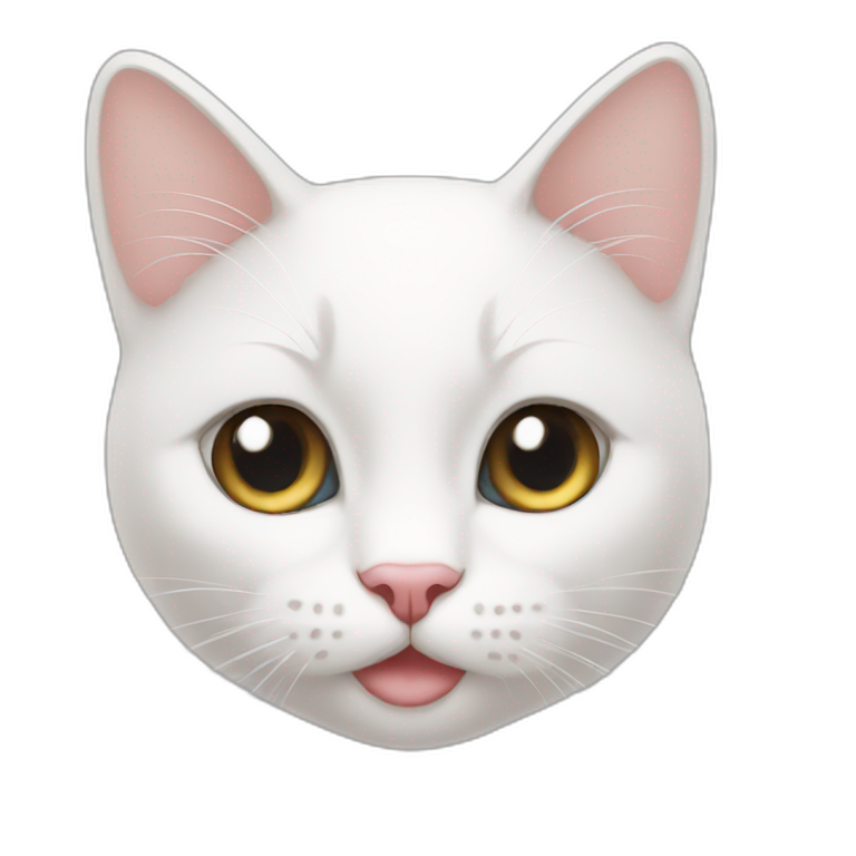 Sweet white cat emoji