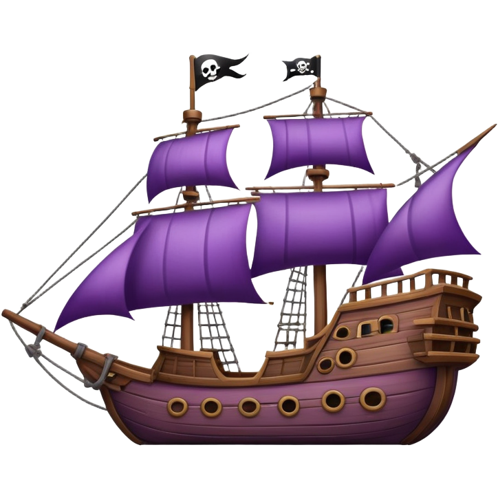 Eggplant pirate ship emoji