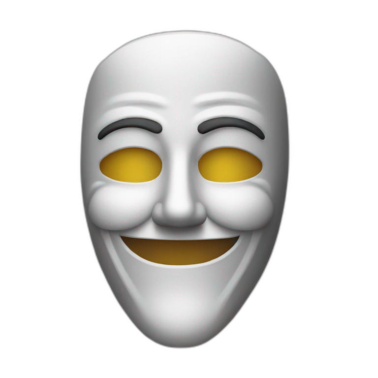 man in guy fawke mask sweating emoji