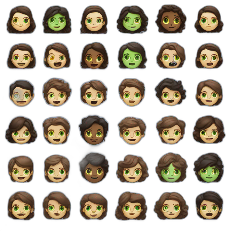 Girl with blue eyes and brown hair marry boy with green eyes and dark brown hair emoji