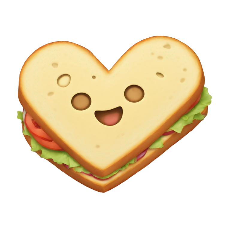 Sandwich heart shape emoji