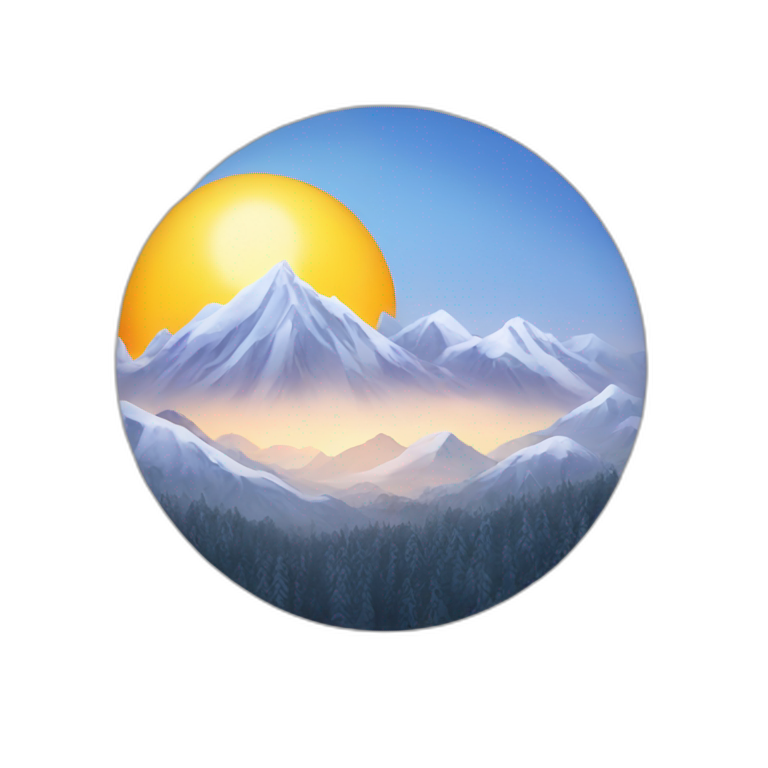 Sun and wintermountain emoji