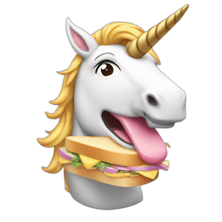 unicorn eating sandwich emoji