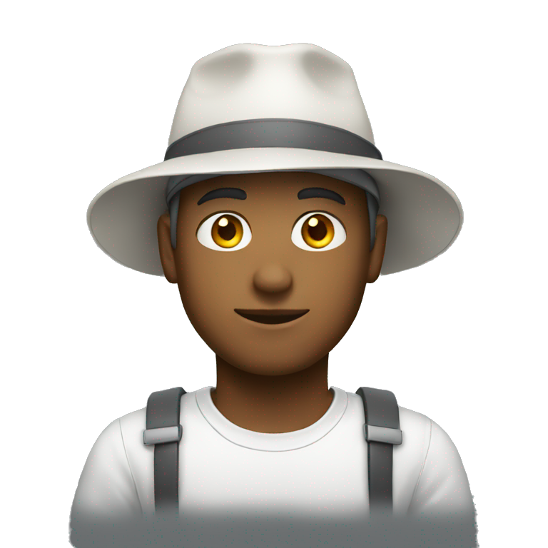 white male student with hat emoji
