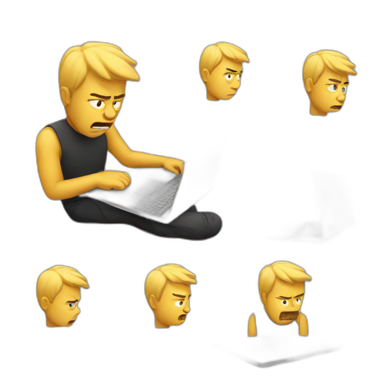 upset man with laptop emoji