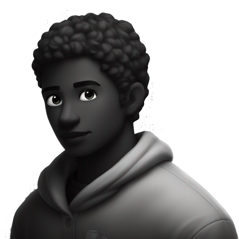 boy in grayscale portrait emoji