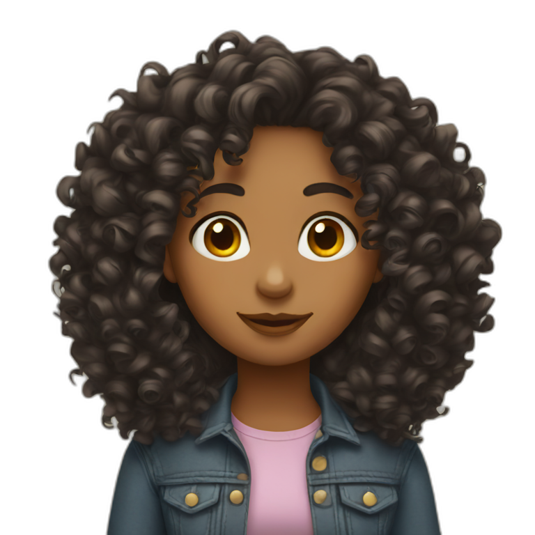 Long Curly girl emoji