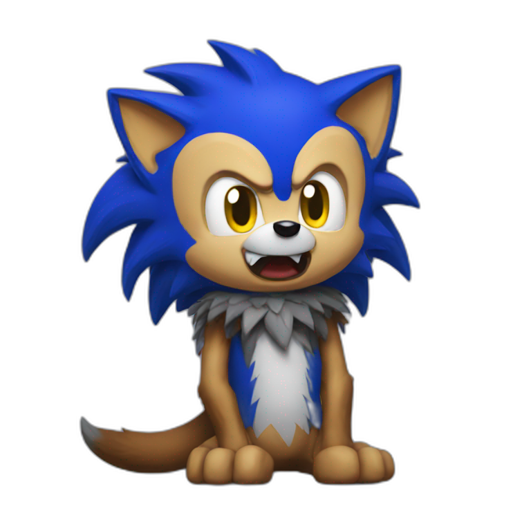 Sonic as werewolf emoji
