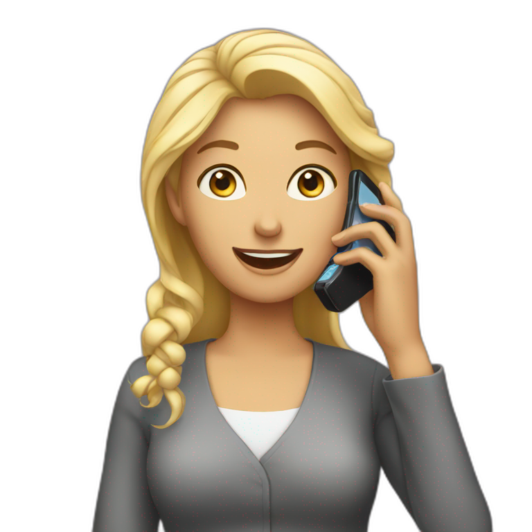 Woman talking on cell phone emoji
