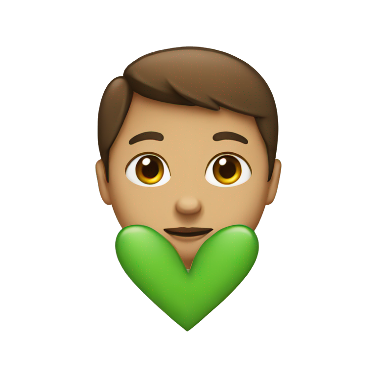 Half green half brown heart  emoji
