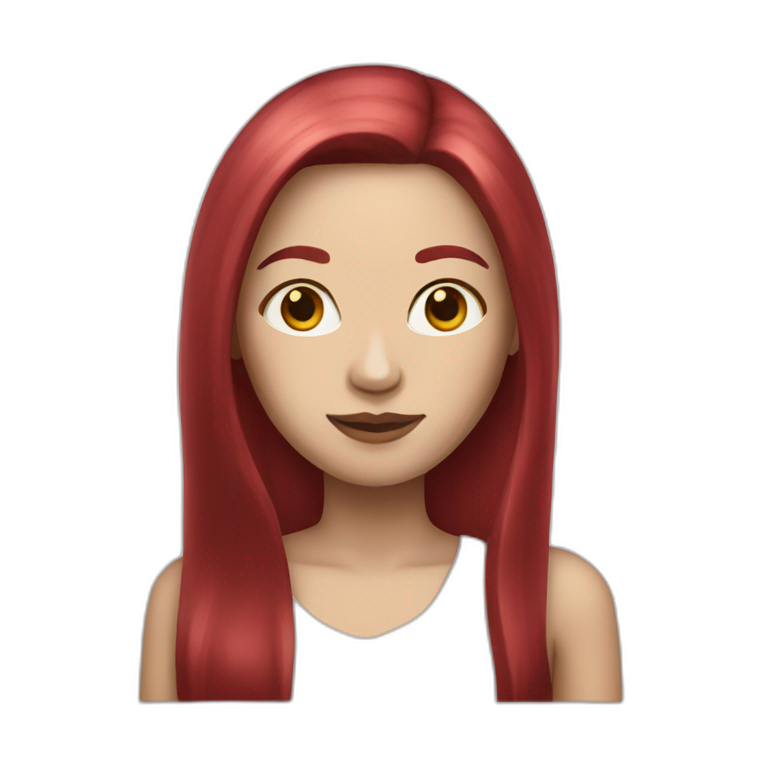 woman with long straight ruby hair and white skin emoji