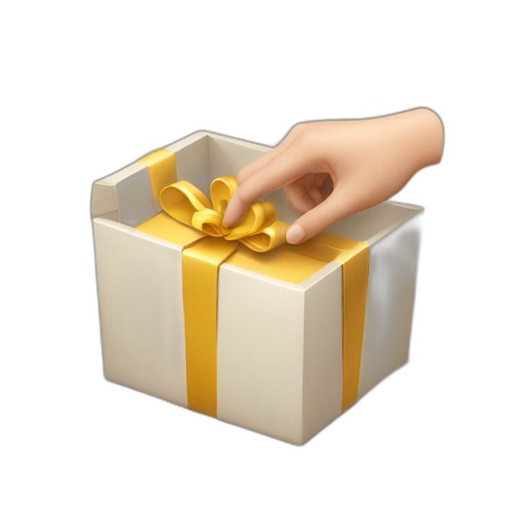 Open gift box with a finger inside emoji