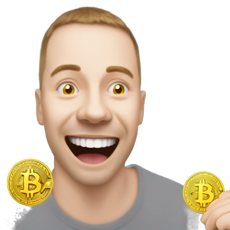smily face with bitcoin eyes emoji