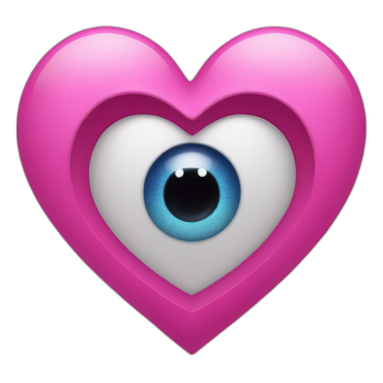 Pink heart with evil eye emoji