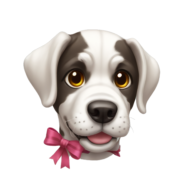 Doggo argentino with bow emoji