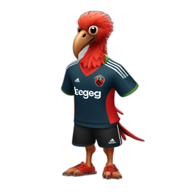 vulture wearing flamengo soccer tshirt emoji