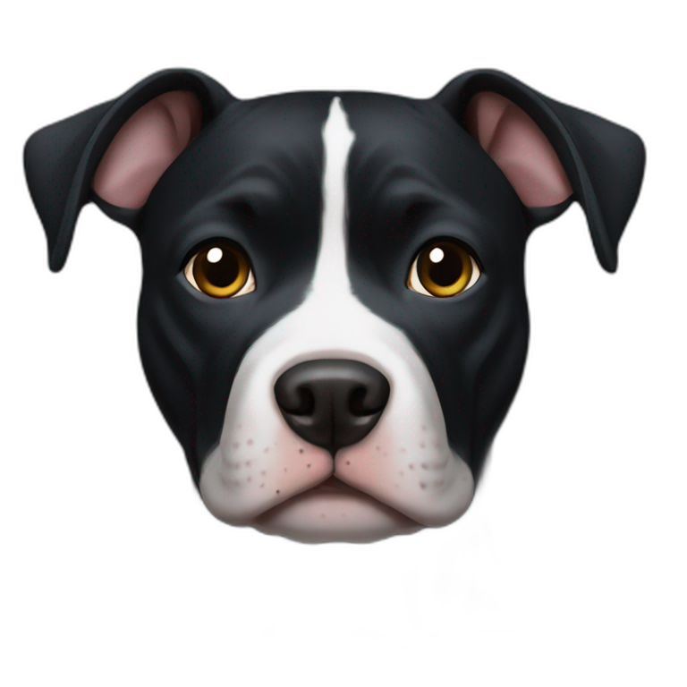 black pitbull with white chest emoji