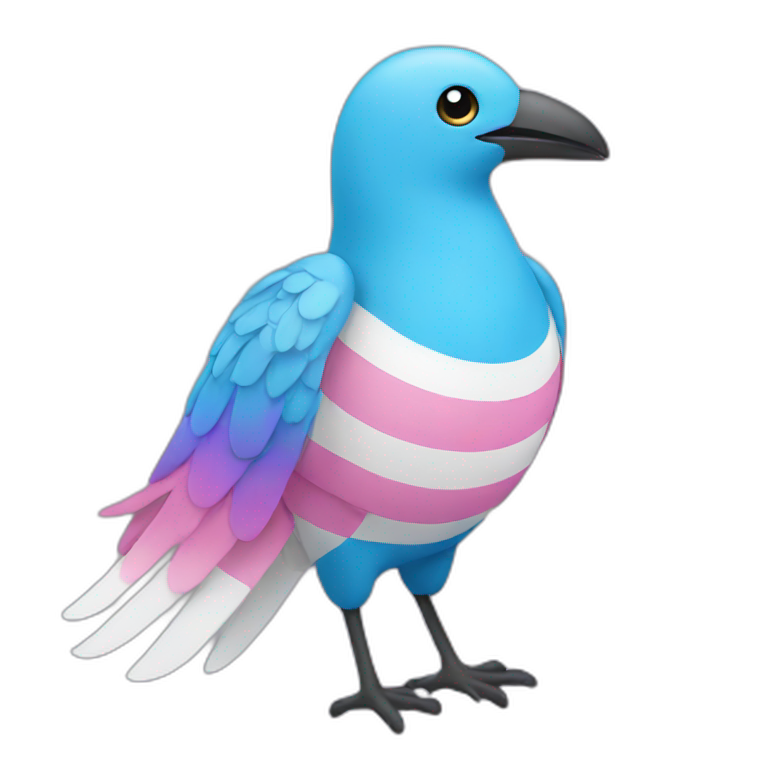 trans flag bird emoji