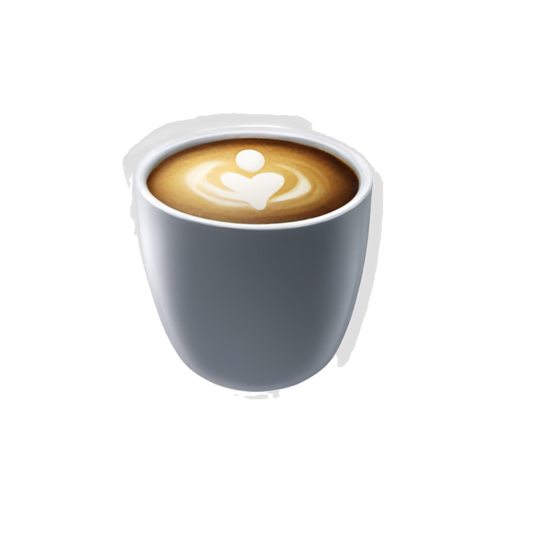white coffee cup on table emoji