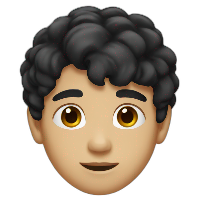 A boy with black hair and brown eyes emoji