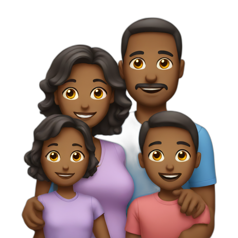Family with 3 kids emoji