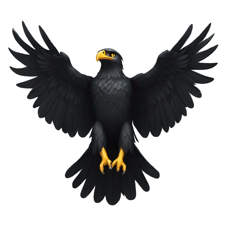 black eagle with open wings emoji
