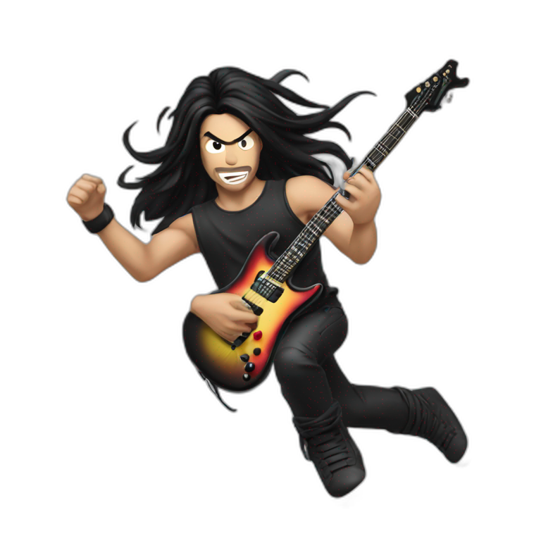 slam metal jump black hair emoji