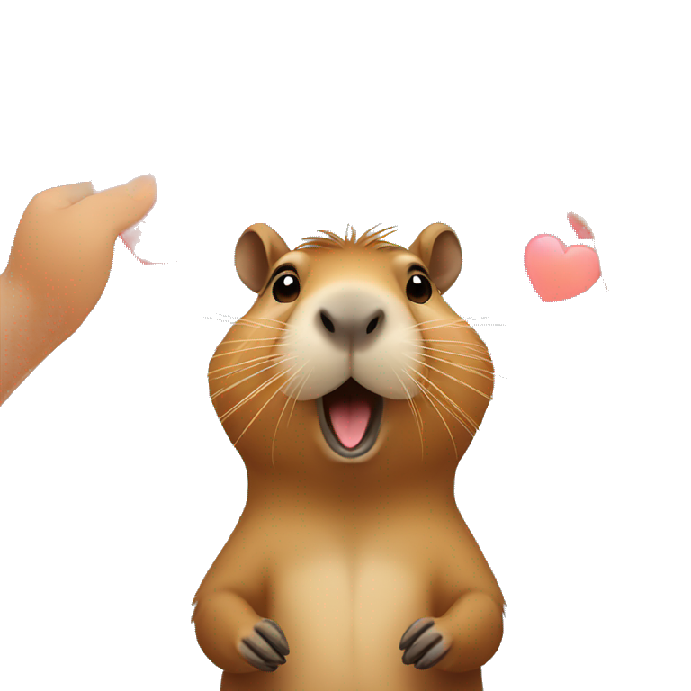 Capybara blowing kisses emoji