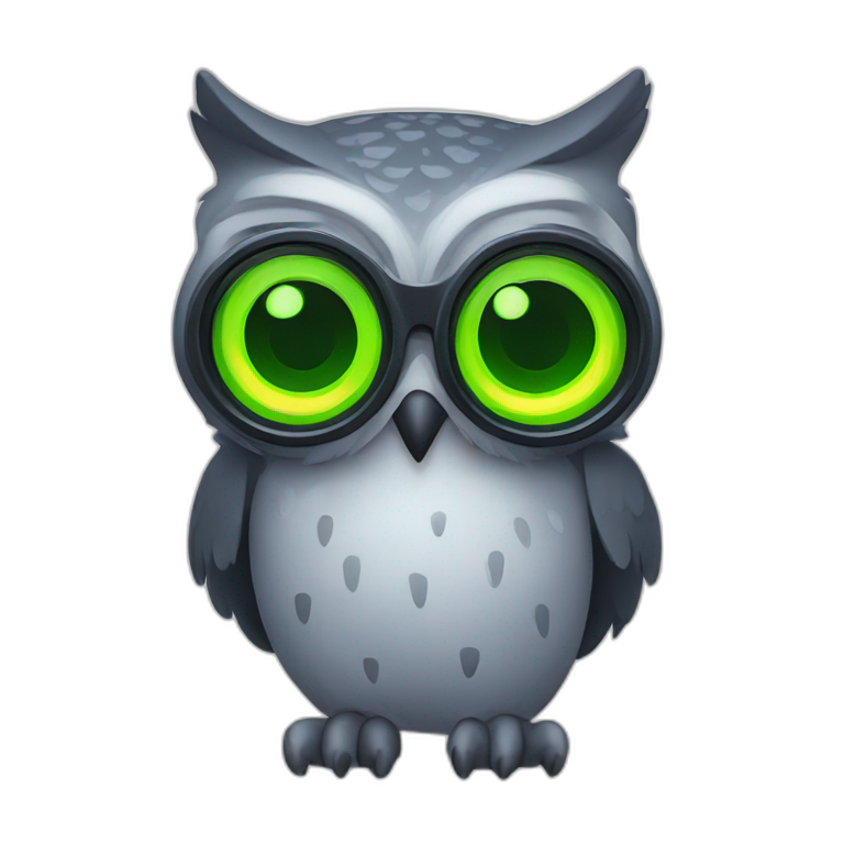 Owl with night vision device emoji