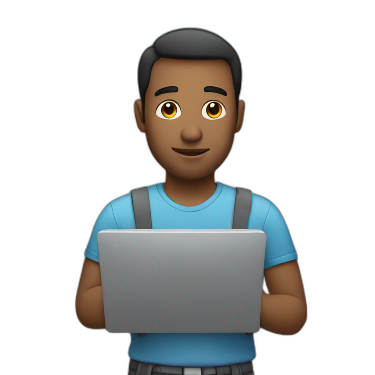 man holding a laptop emoji