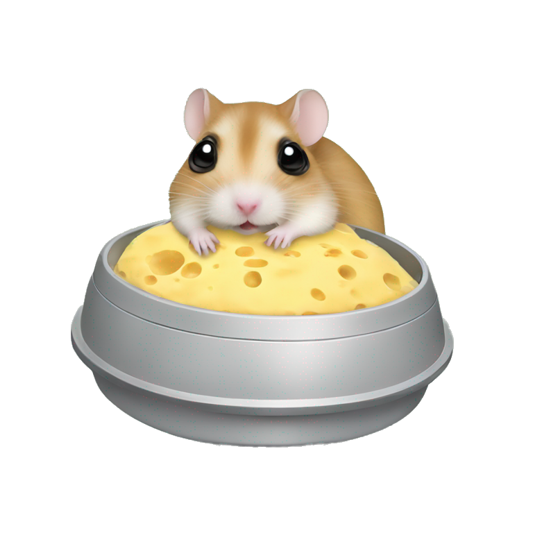 alien hamster in a ufo abducting cheese emoji