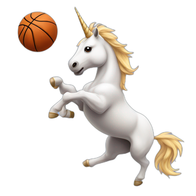 Unicorn playing basketball emoji