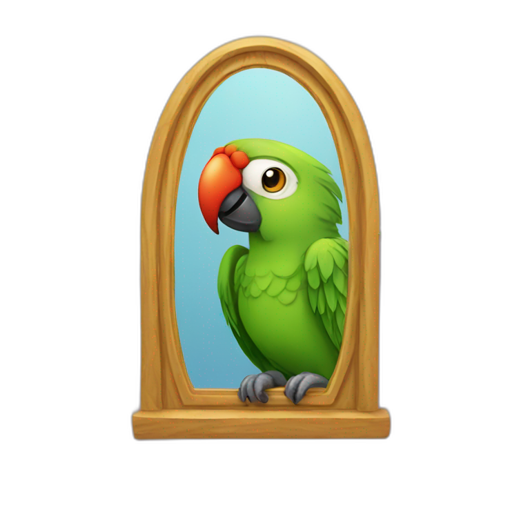 Parrot in front of a mirror  emoji