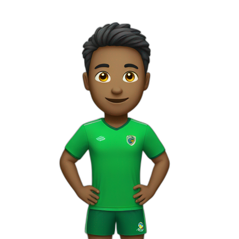 soccer player in green tshirt emoji