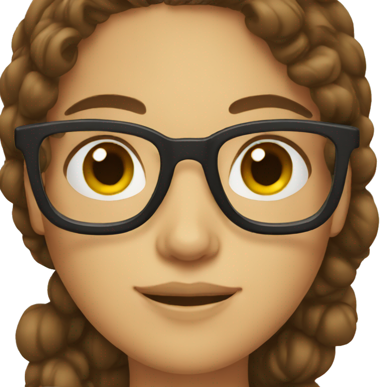 Female with glasses and brown hair emoji