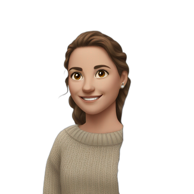 happy brown-haired girl in sweater emoji