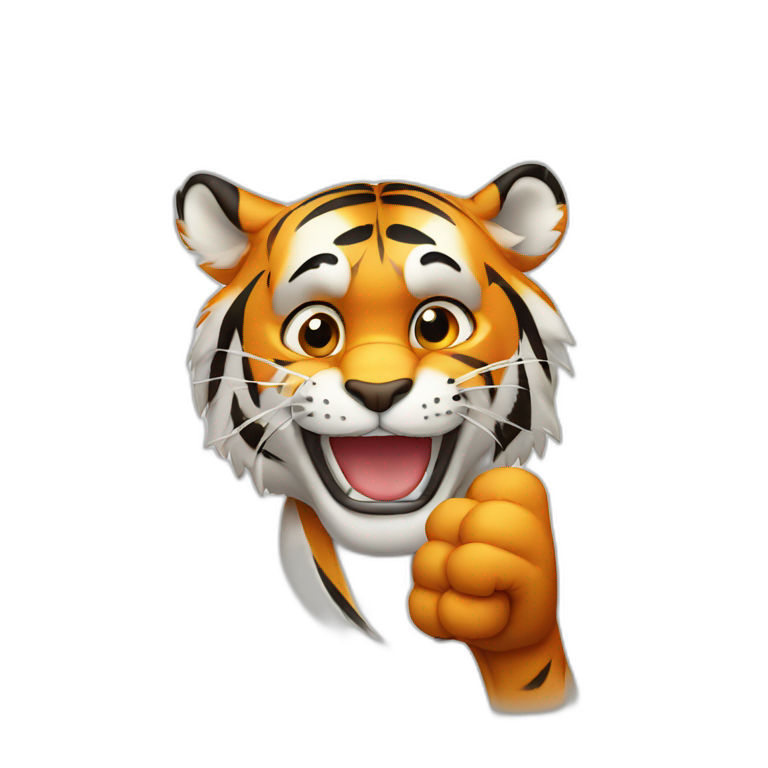 Tiger showing finger emoji