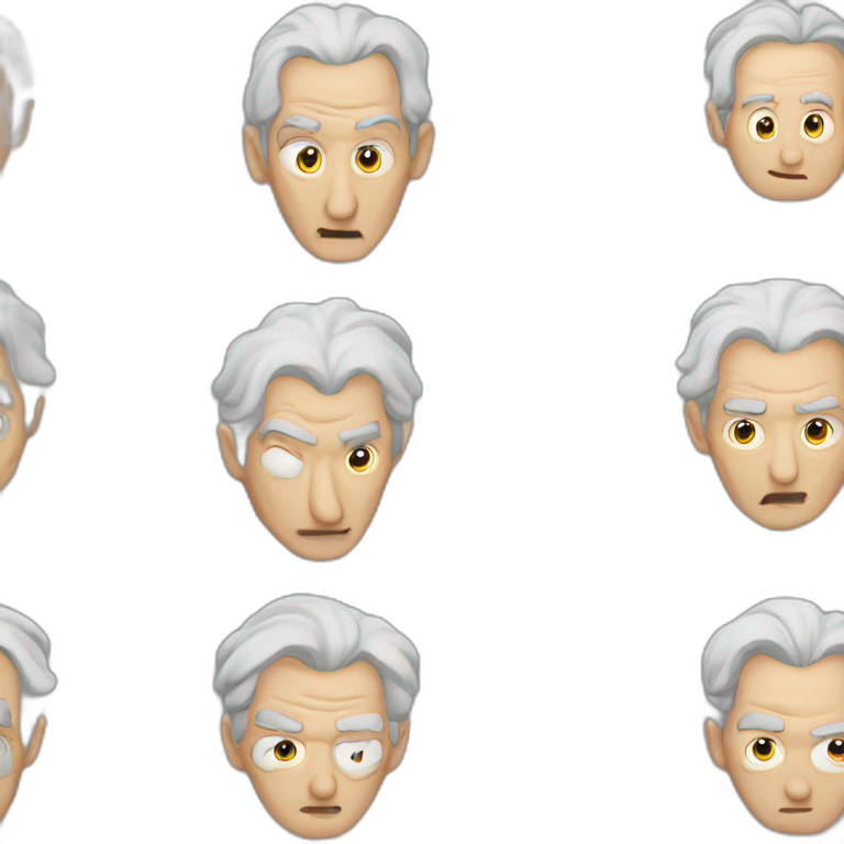 old man, evil eyes, gray hair, no mustache, England, scrooge emoji
